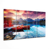 Sunset 4 Pieces Mega Glass Wall Art (59"x36") | Insigne Art Design.